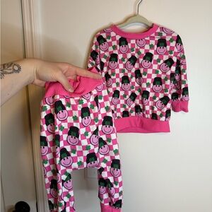 Pink Shamrock Smile Kids Pajama Set - Two-Piece Cozy Sleepwear